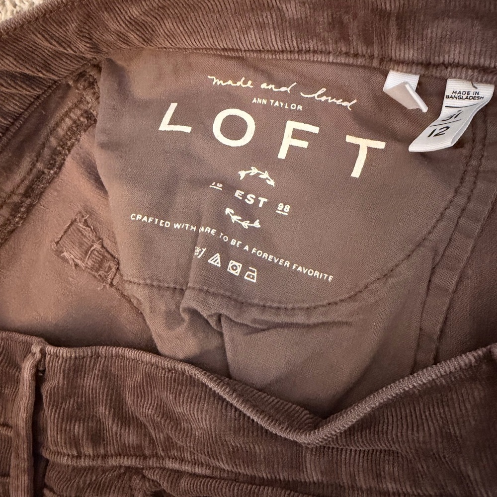 LOFT Taupe Corduroy Trousers - Picture 5 of 5